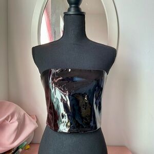 Alice + Olivia Black Strapless Corset Top
